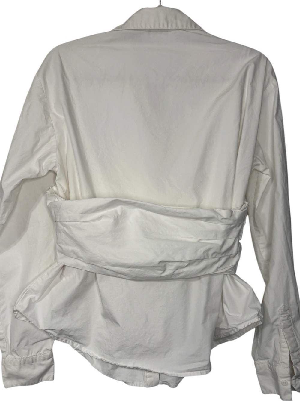Sovere White Ruched Cotton Button-Up Top - Picture 2 of 7